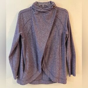 Lululemon Womens size 6 purple long sleeve snap neck flap open front wrap jacket